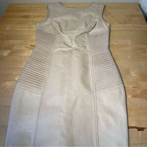 Warehouse Cream Leather Pencil Dress UK size 8